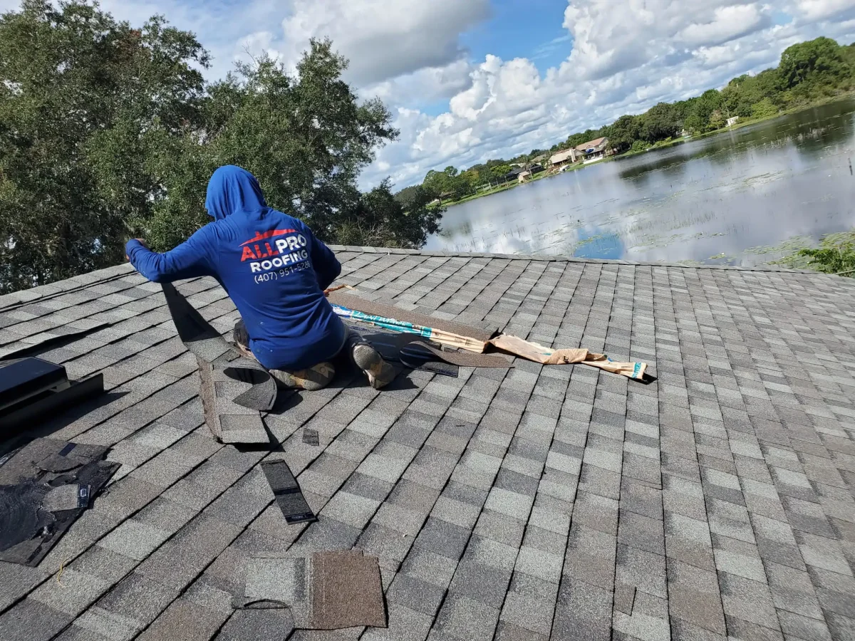 Professional roof repair by All Pro Roofing